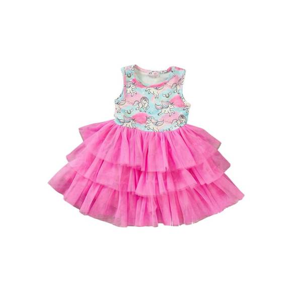 NEW PETE + LUCY unicorn dreams tulle dress in pink - Picture 1 of 1